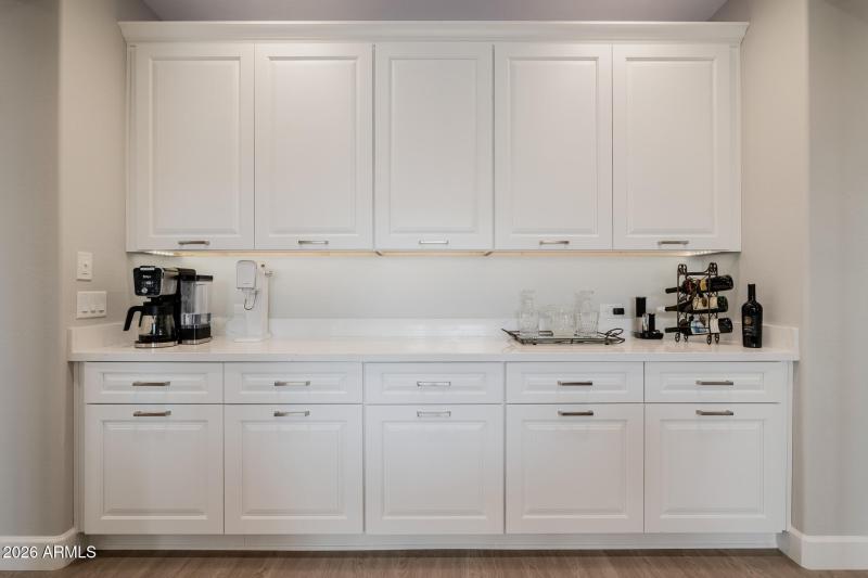 Built-in bar off of dining room