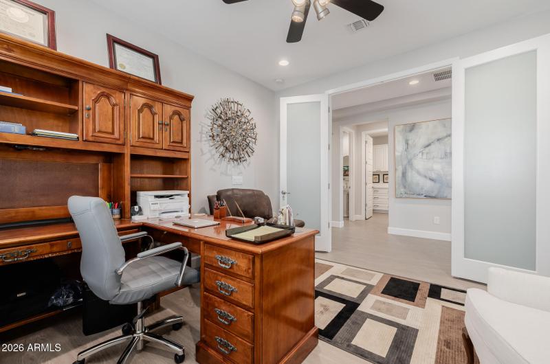 Den w/French doors for privacy