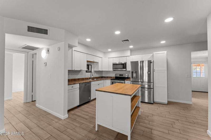 Tile floors throughout