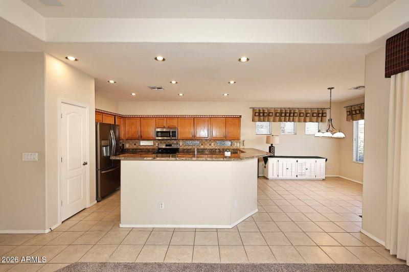 Open Kitchen with SS Appliances, Pantry