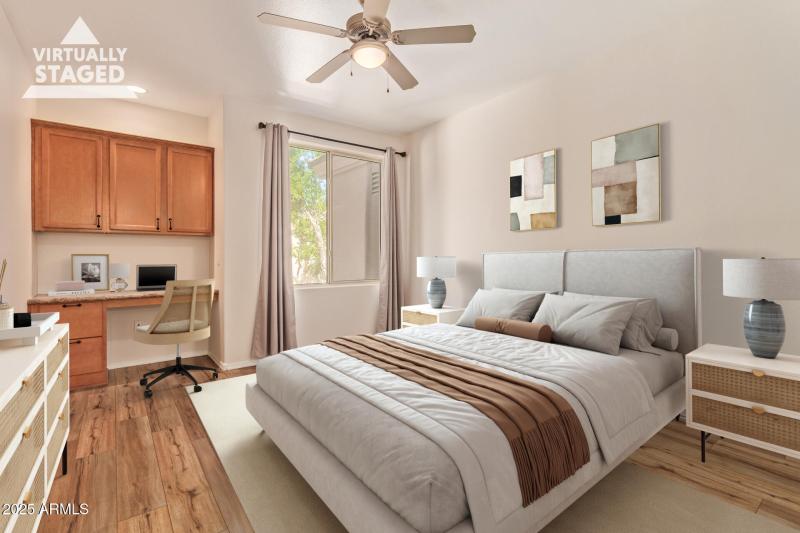 Large Bedroom w/ Desk - Staged