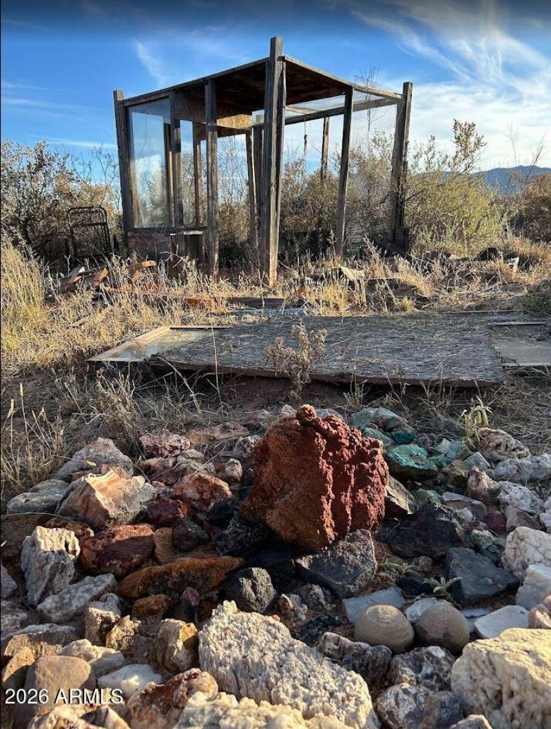 Rocks found on-site + Out building