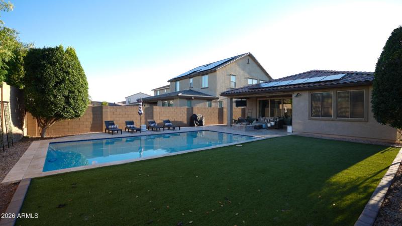 Back Yard with large turf area