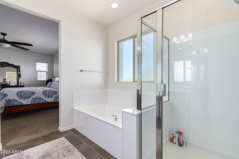 Separate tub and shower