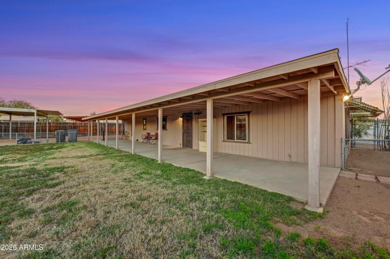 Back Patio looking North to Shop/Garage
