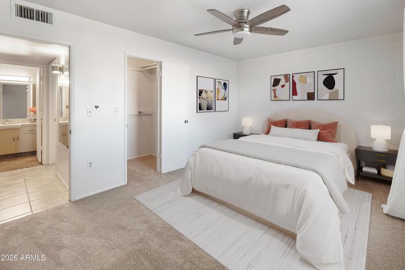Guest bedroom walk in closet