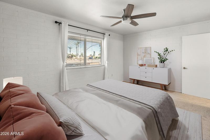 Guest bedroom with natural lighting