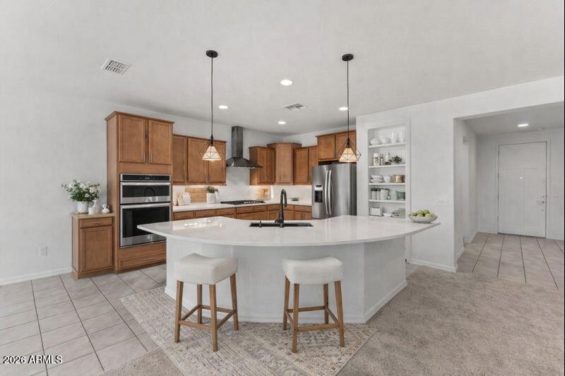 virtually staged kitchen