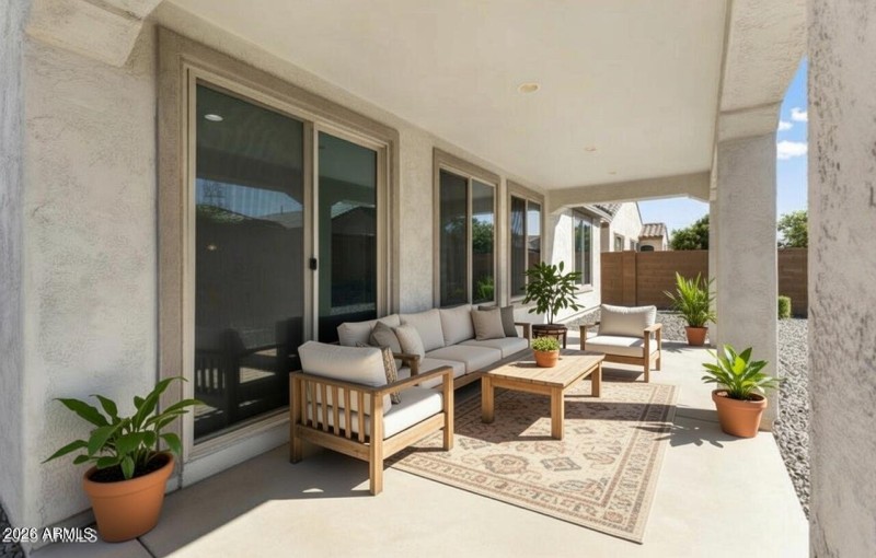 Virtually staged patio