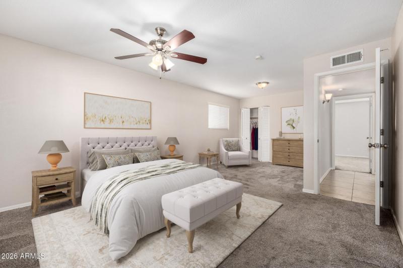 Virtually Staged Primary Bedroom