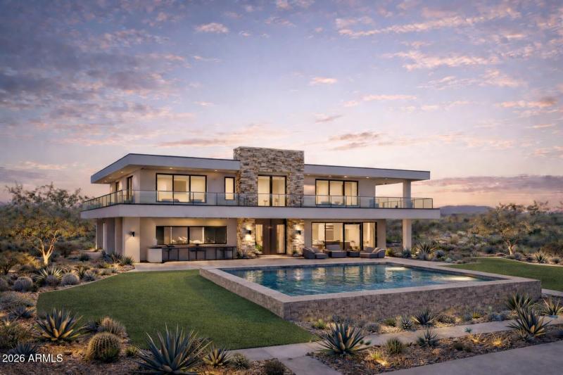 West - Rear View w Pool