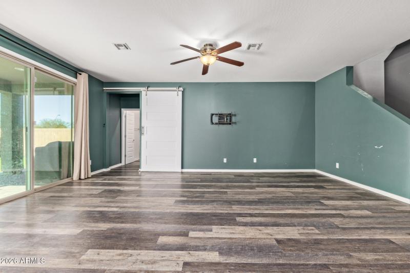 Family Room to Downstairs Bedroom