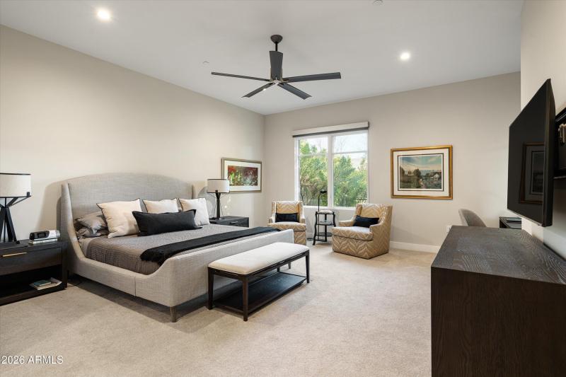 Primary Bedroom with sitting and desk