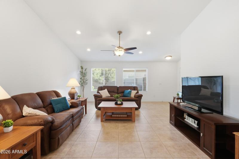 Living Area + Vaulted Ceiling