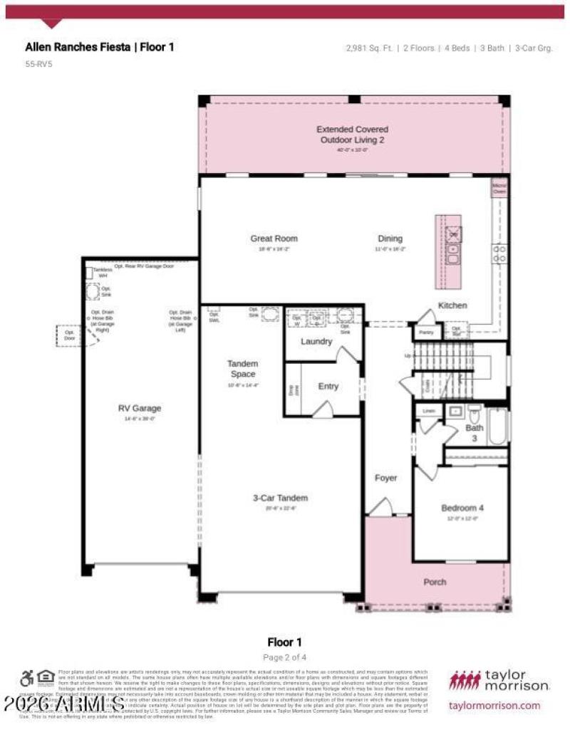 TM 55-RV5 Floor Plan. Main Level