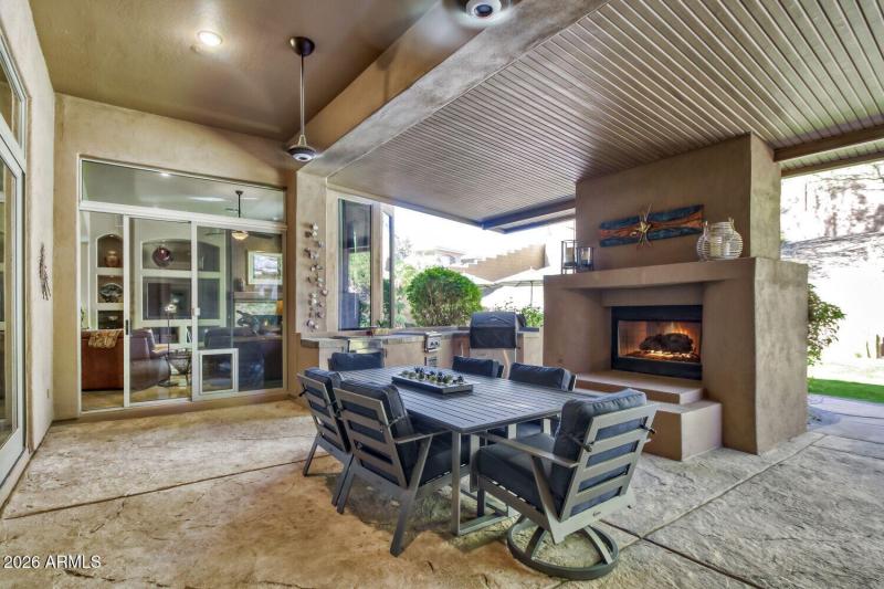 Dramatic Masonry Gas Fireplace