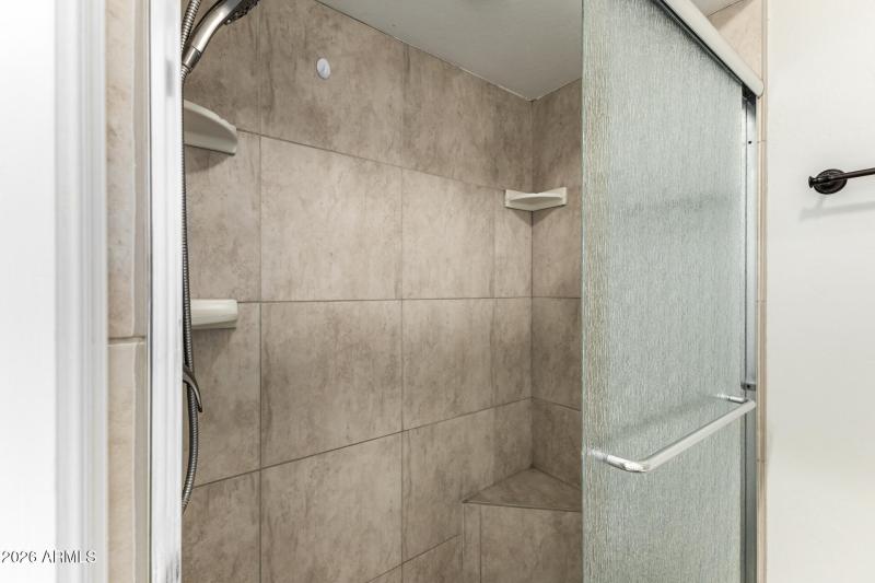 Large shower in primary bathroom
