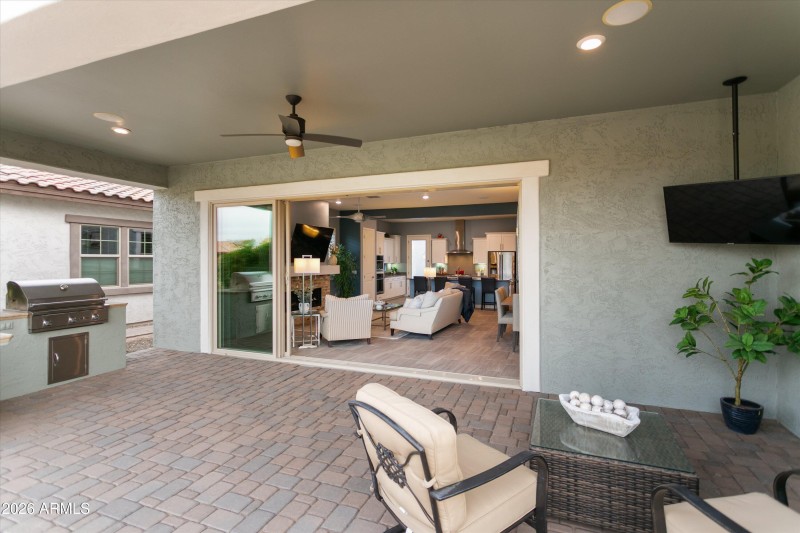 Sliders Open at Rear Patio