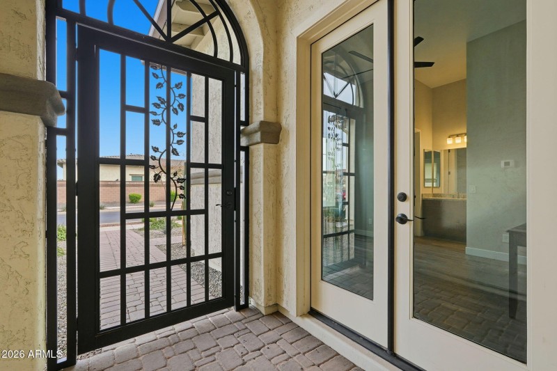 Front gate and door to casita