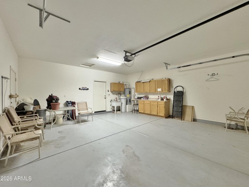 2 car garage w/ epoxy floor