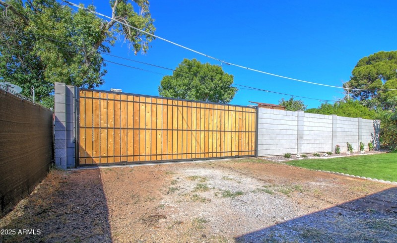 Back Gate & Cinder Block Wall