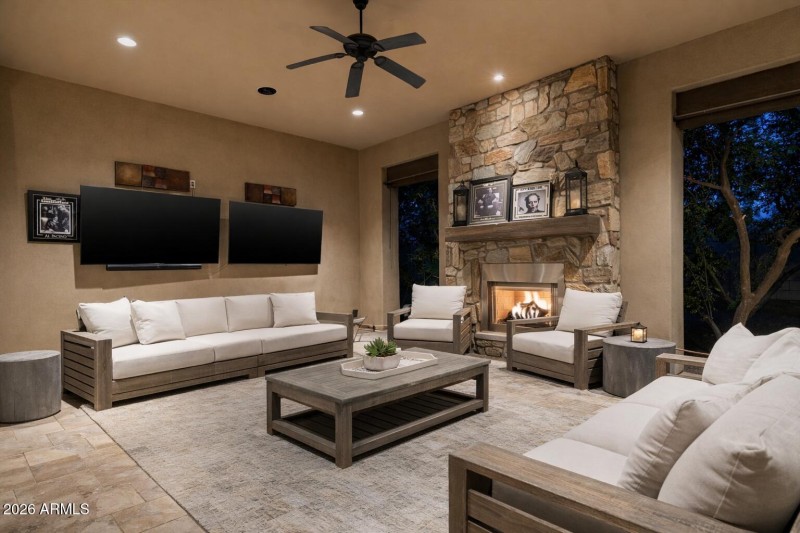 Virtually staged pergola