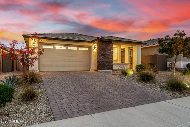 Front of home at twilight