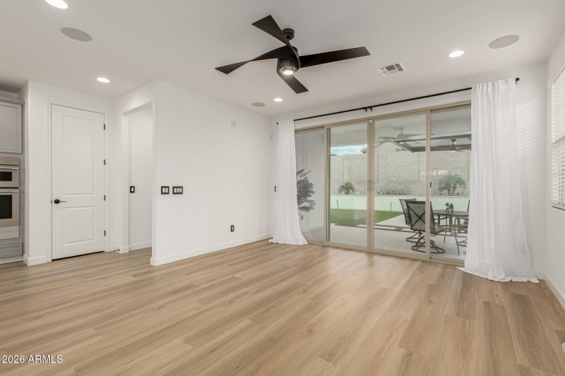 Sliding doors leading to patio