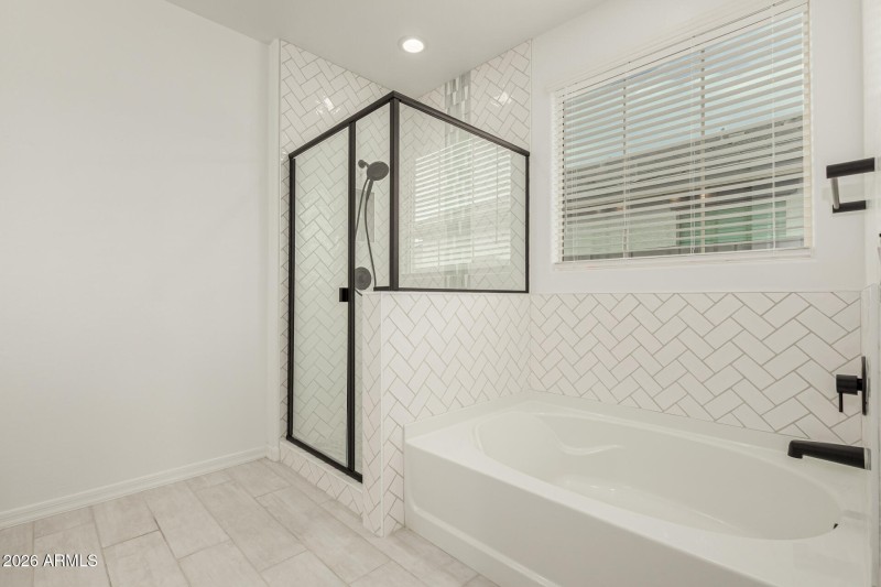Primary bath with custom tile work