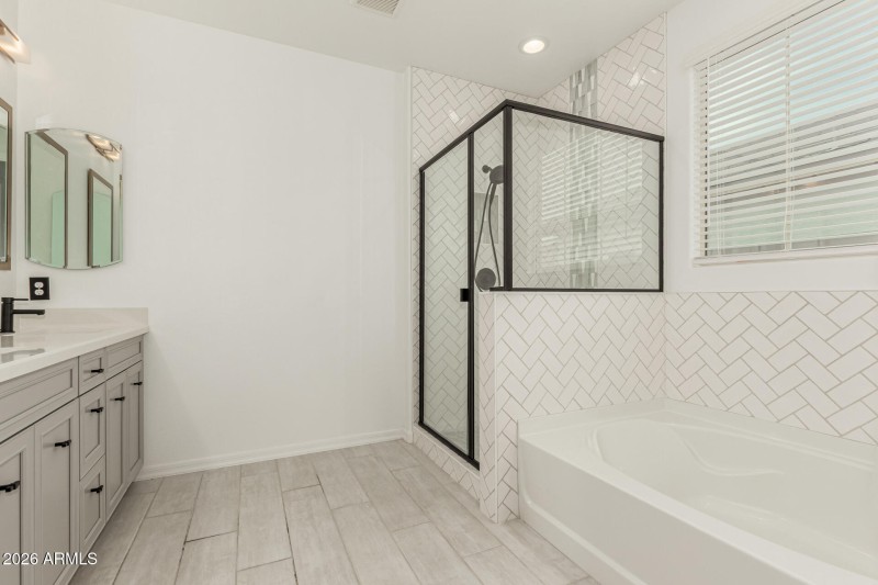 Primary bath with custom tile