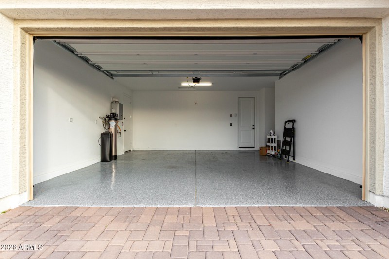 Garage with professional epoxy floor