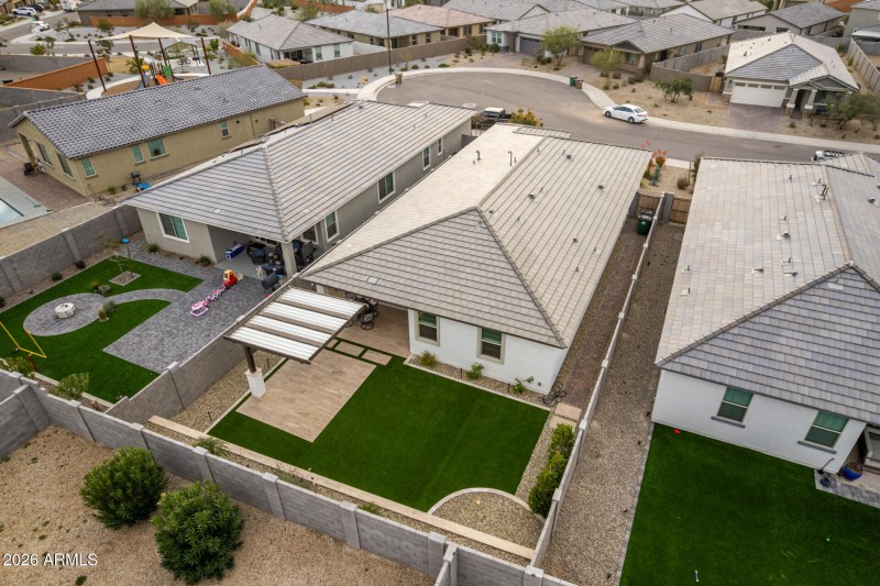 drone image of back yart