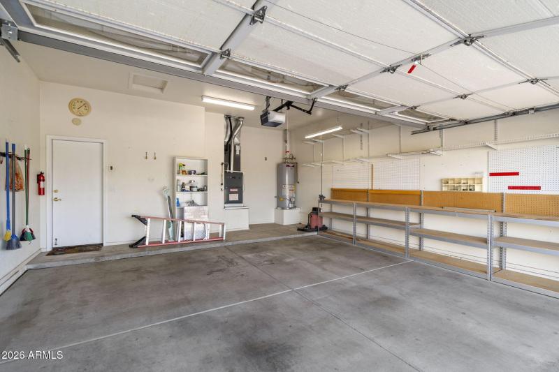 Garage with Built-In Shelving