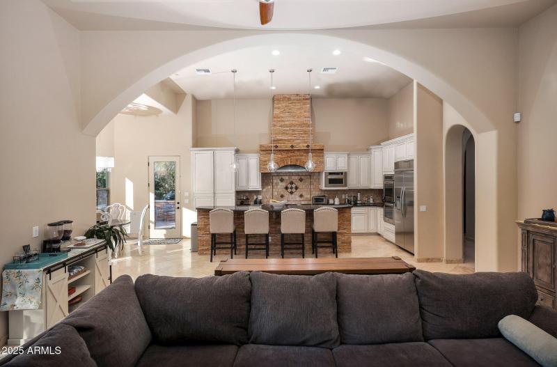 Open Kitchen with Stone Details
