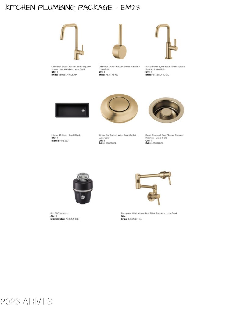 EM23 Kitchen Plumbing Pkg.