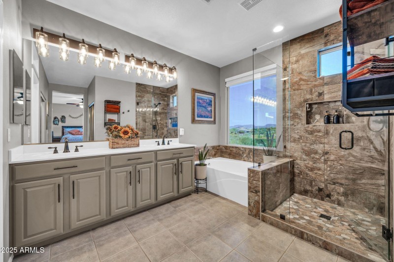 Primary bath with soaking tub