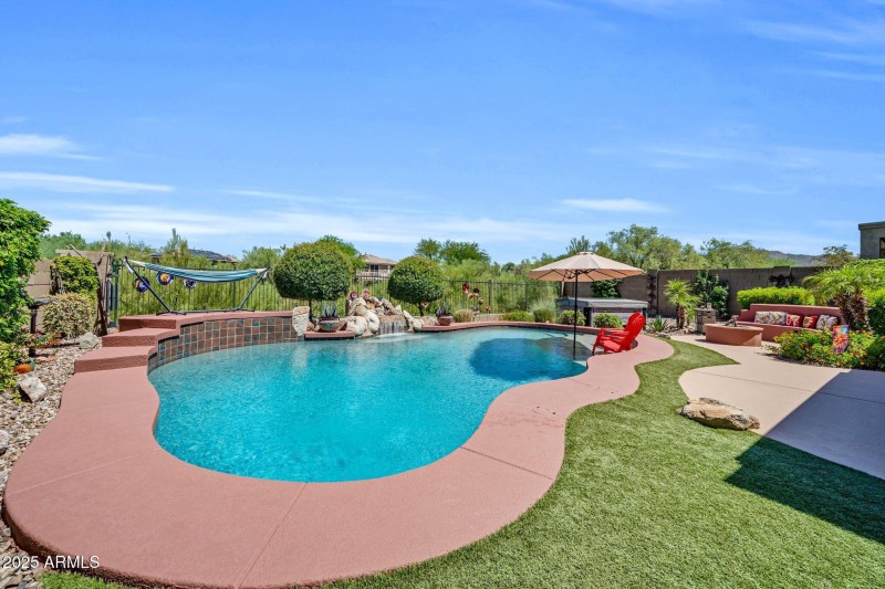 Beautifully landscaped backyard