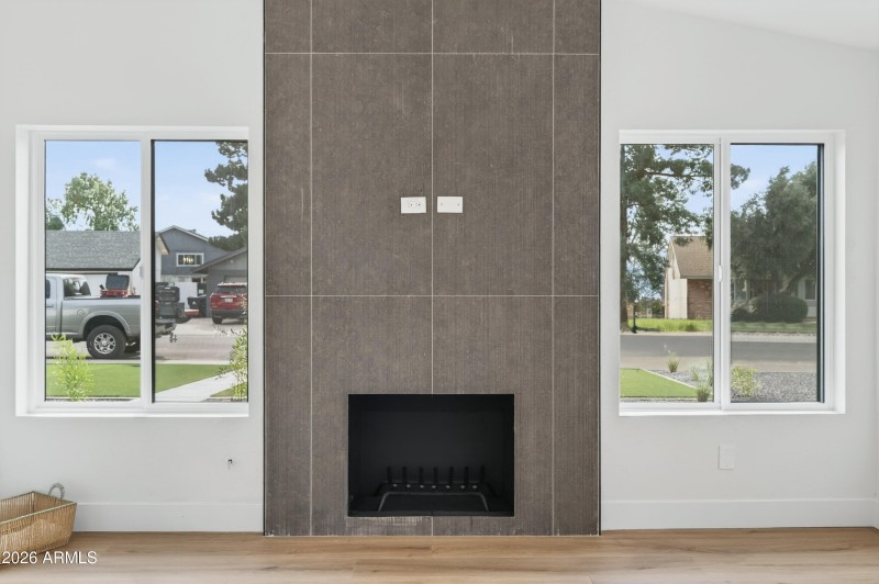 Fireplace with Tile Surround