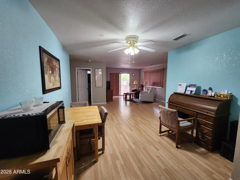 Kitchen into living room