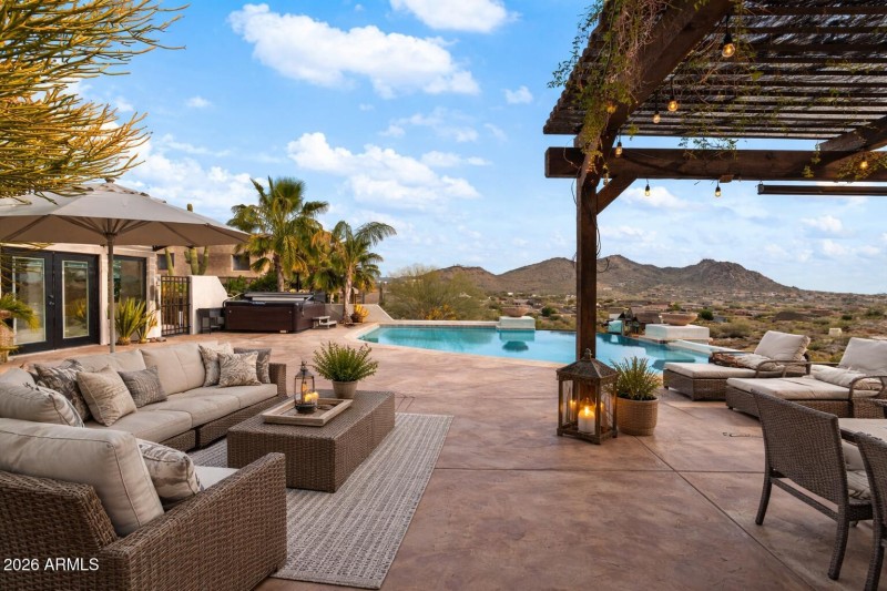 Virtually staged backyard negative edge