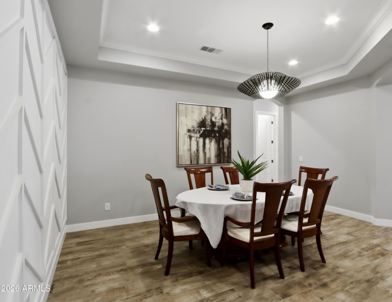 Formal Dining w/Custom Wood Feature Wall