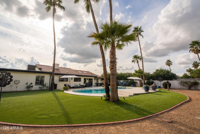 back facing southwest