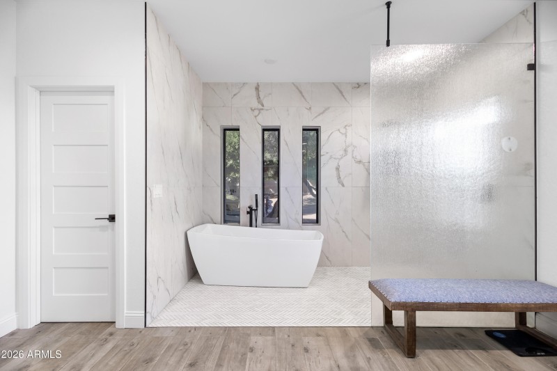 Primary bath soaking tub