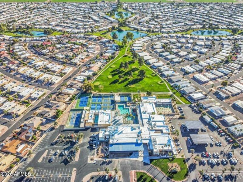 Drone of club house and community