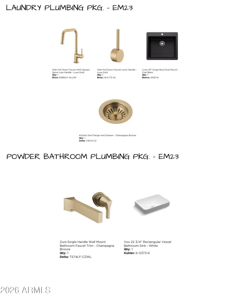 EM23 Laundry and Powder Bath Plumbing Pk