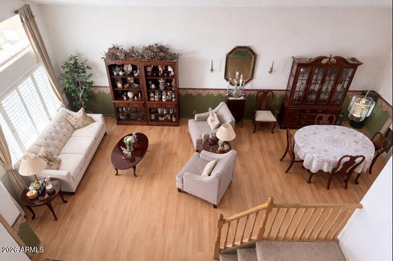 Formal sitting and dining aerial view