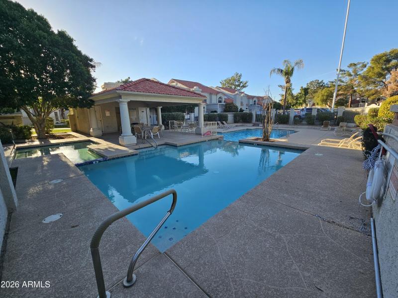 pool with spa area view