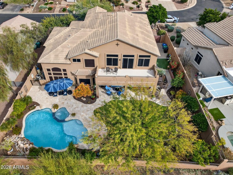 Aerial View | Backyard, Pool & Home