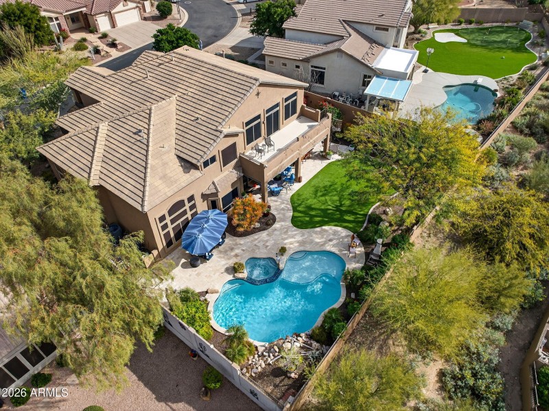 Aerial View | Backyard, Pool & Home
