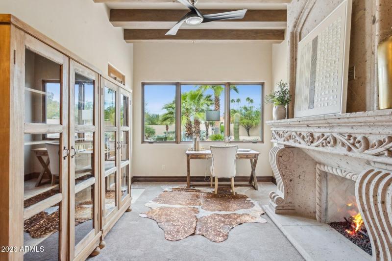 Primary Sitting Area with Gas Fireplace